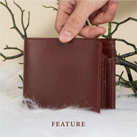 Jack Studio Vegetable Tanned Cow Leather Big Size Bifold Men’s Wallet with coin pocket - JWC 30862 thumbnail