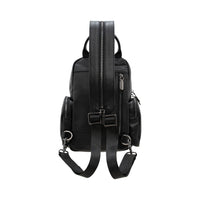 Jack Studio Full Grain Leather Black Small Backpack Crossbody Bag Bag Galas Kulit - BAB 40133 A thumbnail