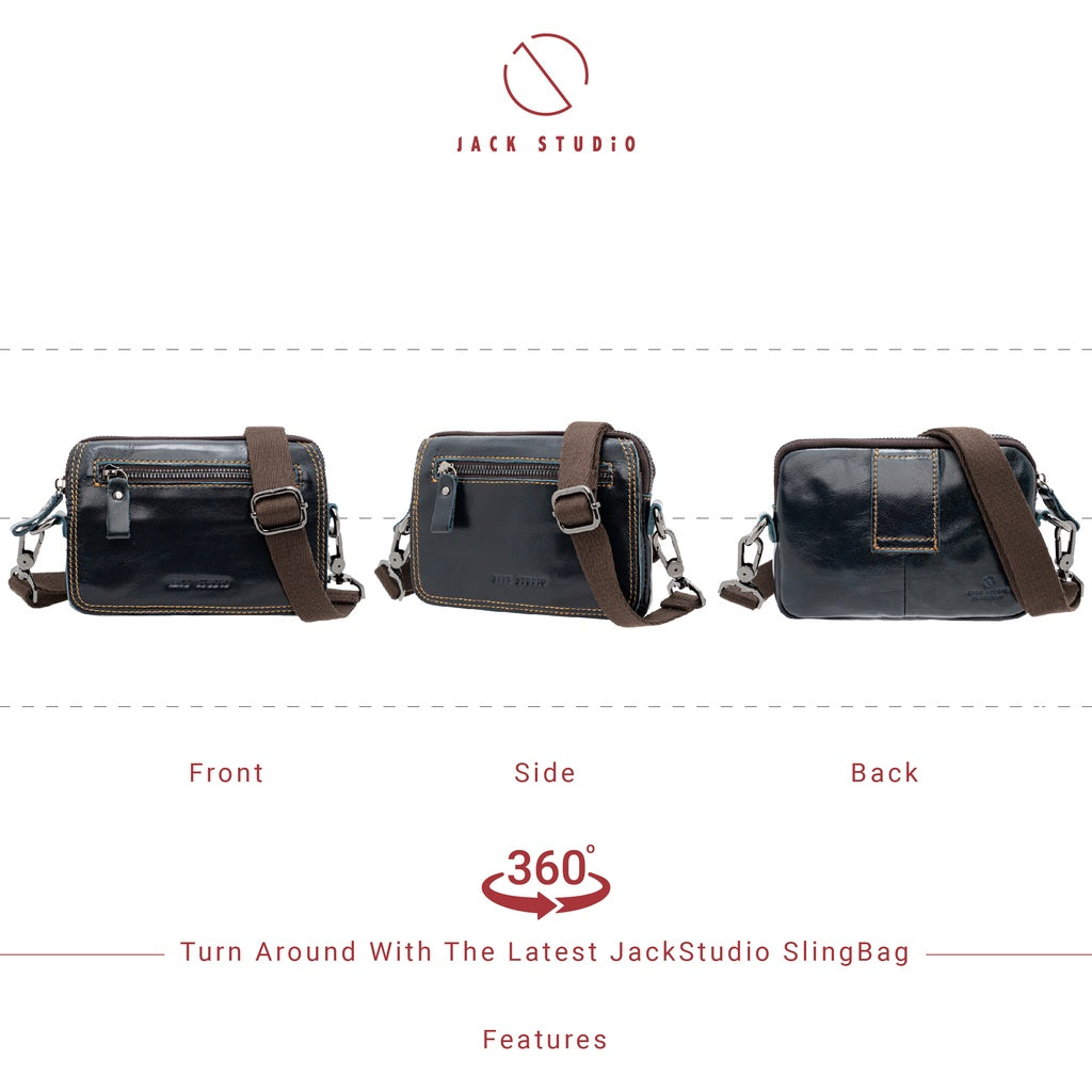Jack Studio Full Grain Leather Cross body Sling Belt Bag – BAC 20613