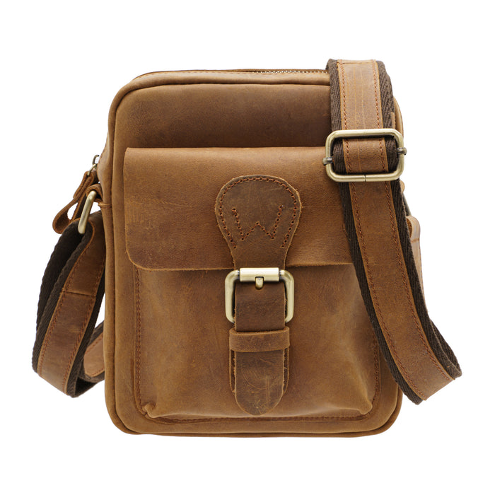 Jack Studio Full Grain Crazy Horse Leather Sling Bag Crossbody Bag Beg Lelaki - BAC 30835