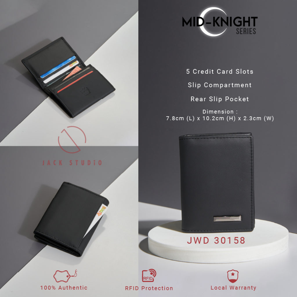 Jack Studio Leather Men's Black Card Holder and Coin Pouch