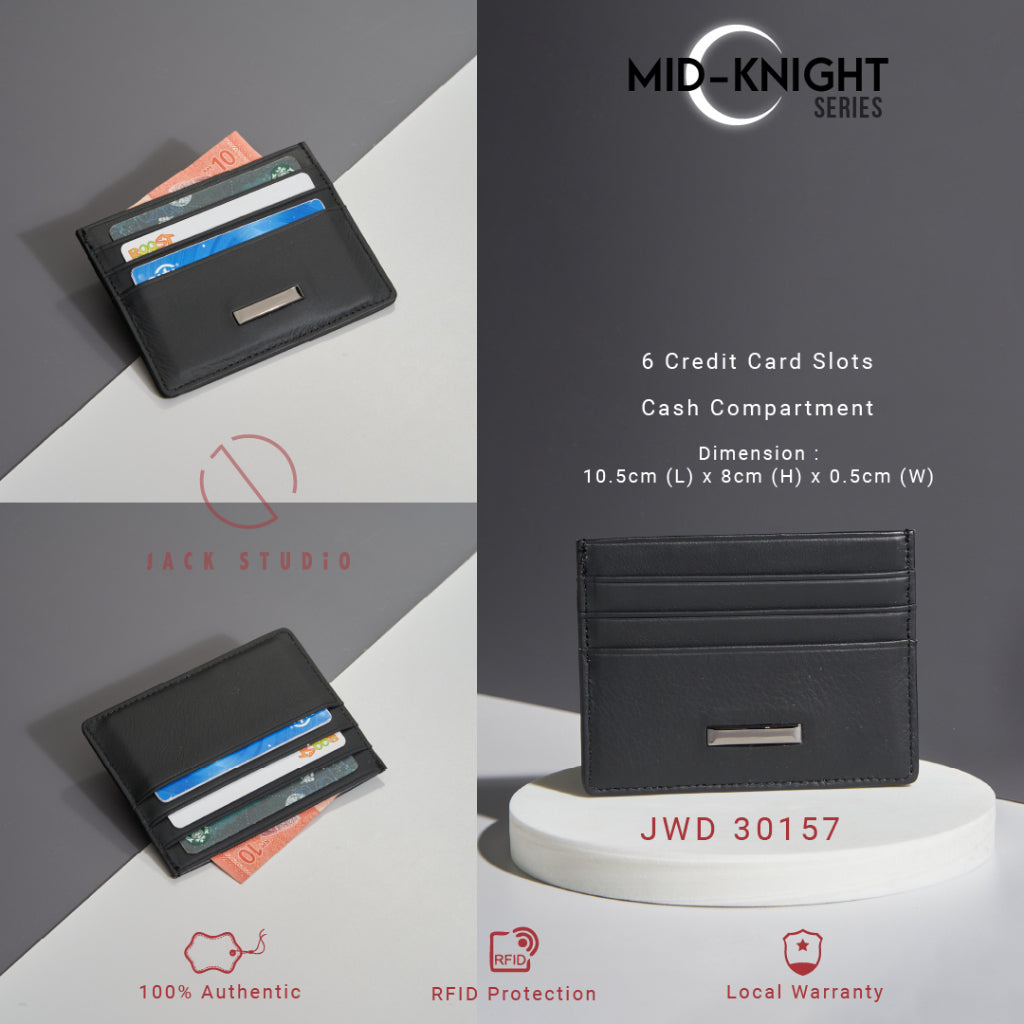 Jack Studio Leather Men's Black Card Holder and Coin Pouch