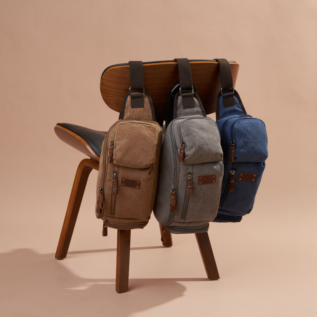 Jack Studio Canvas Leather Crossbody Sling Chest Bag - BAD 30517 - Jack Studio Marketing Sdn Bhd