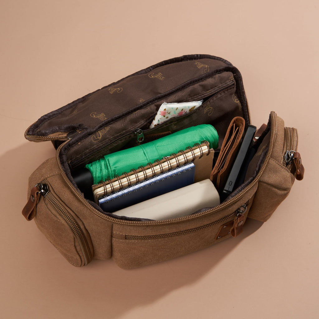 Jack Studio Canvas Leather Crossbody Sling Chest Bag - BAD 30517 - Jack Studio Marketing Sdn Bhd