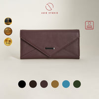 Jack Studio Athena Full Grain Leather Women's Long Wallet Purse with Snap Closure - JWB 30151 thumbnail