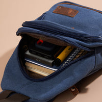 Jack Studio Unisex Canvas Leather Convertible 2-Way Shoulder Sling and Backpack - BAD 30513 thumbnail