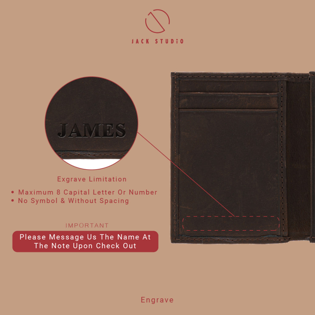 Jack Studio Crazy Horse Leather Vertical Wallet Card Holder