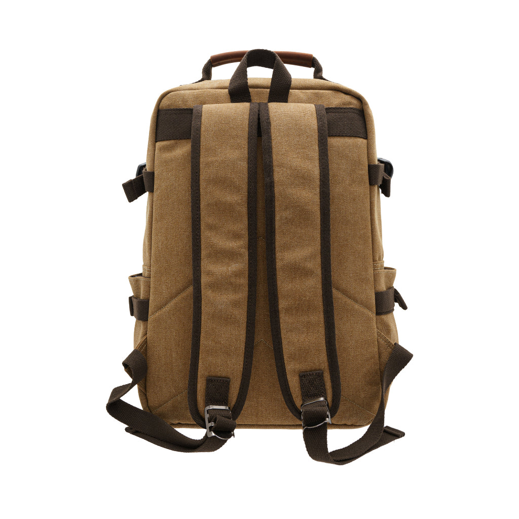 Jack Studio Free Engrave Name Canvas Leather  Backpack Bag Galas - BAD 30511 - Jack Studio Marketing Sdn Bhd