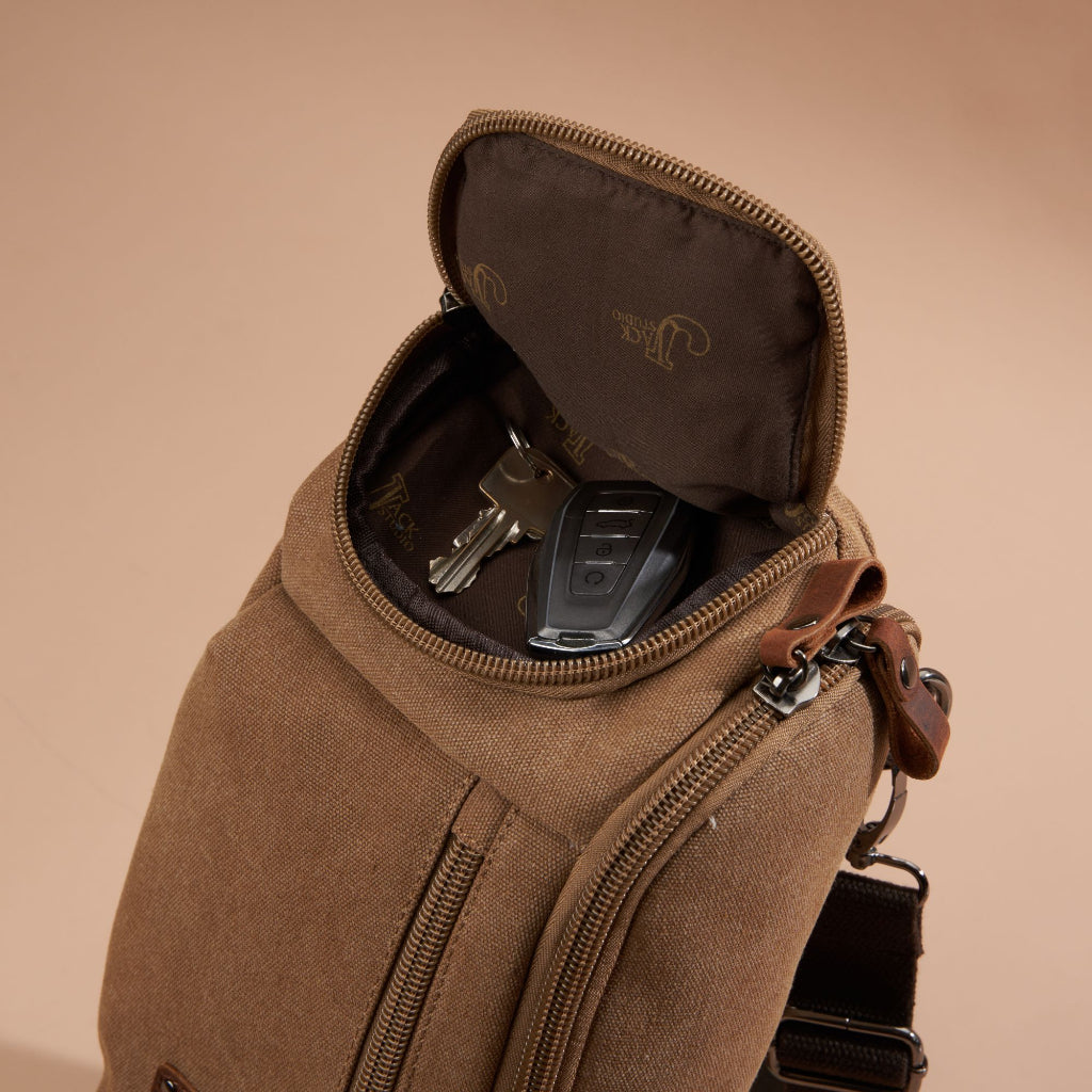 Jack Studio Canvas Leather Crossbody Sling Chest Bag - BAD 30517 - Jack Studio Marketing Sdn Bhd