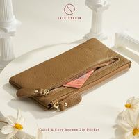 Jack Studio Rhea Full Grain Leather Ladies Women Long Zipper Wallet Purse - JWB 30154 thumbnail