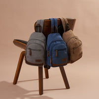 Jack Studio Unisex Canvas Leather Convertible 2-Way Shoulder Sling and Backpack - BAD 30513 thumbnail