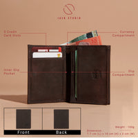 Leather Small Vertical Wallet – Crazy Horse Collection thumbnail