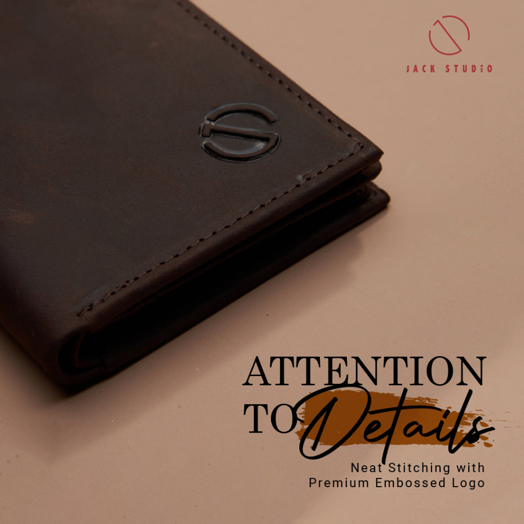Jack Studio Crazy Horse Leather Vertical Wallet Card Holder