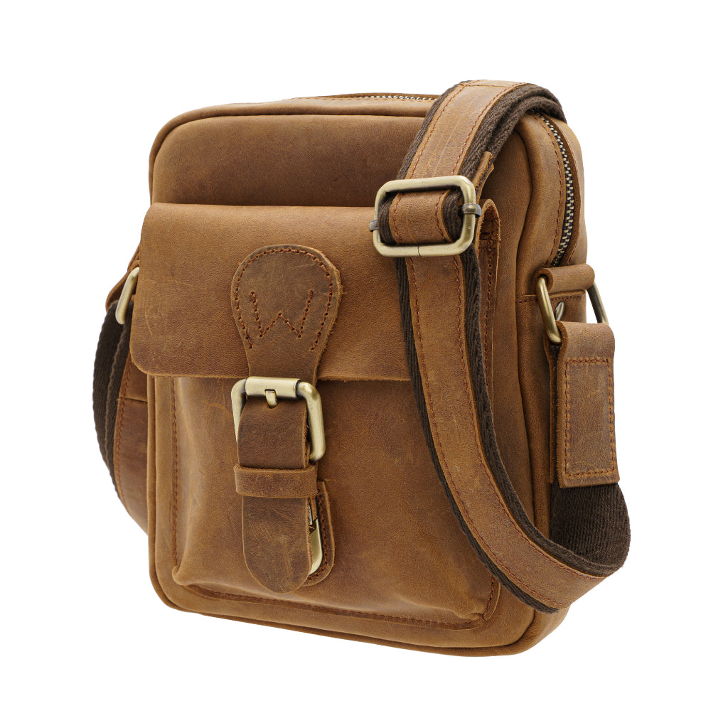 Jack Studio Full Grain Crazy Horse Leather Sling Bag Crossbody Bag Beg Lelaki - BAC 30835 - Jack Studio Marketing Sdn Bhd