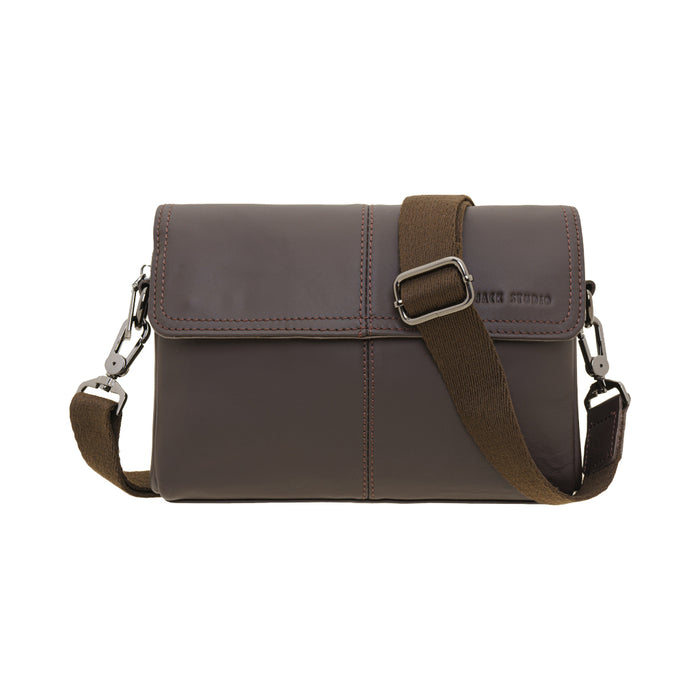 Jack Studio Genuine Cow Leather 2-way Style Clutch Sling Crossbody Bag for Men - BAI 30826