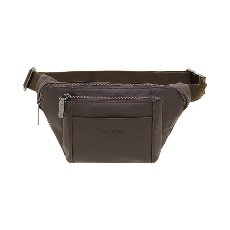 Jack Studio Top Grain Leather Medium Size Men's Waist Pouch Chest Bag - BAI 30827