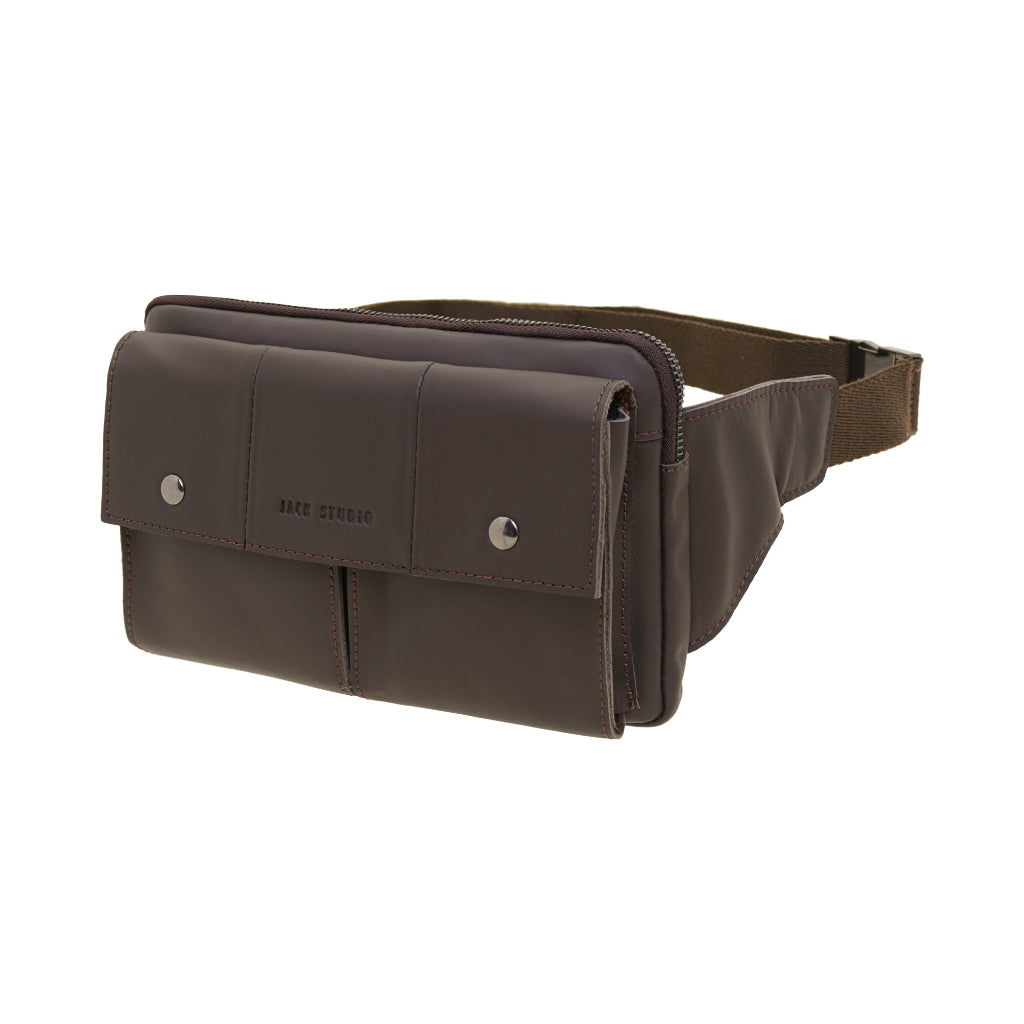 Jack Studio Top Grain Leather Large Size Pouch Waist Bag Men - BAI 30831 - Jack Studio Marketing Sdn Bhd