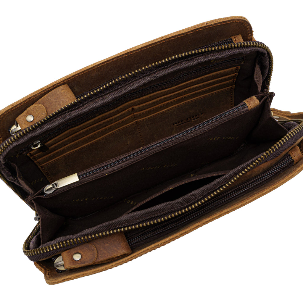 Jack Studio Full Grain Crazy Horse 2-Way Styling Clutch Bag For Men - BAC 30832