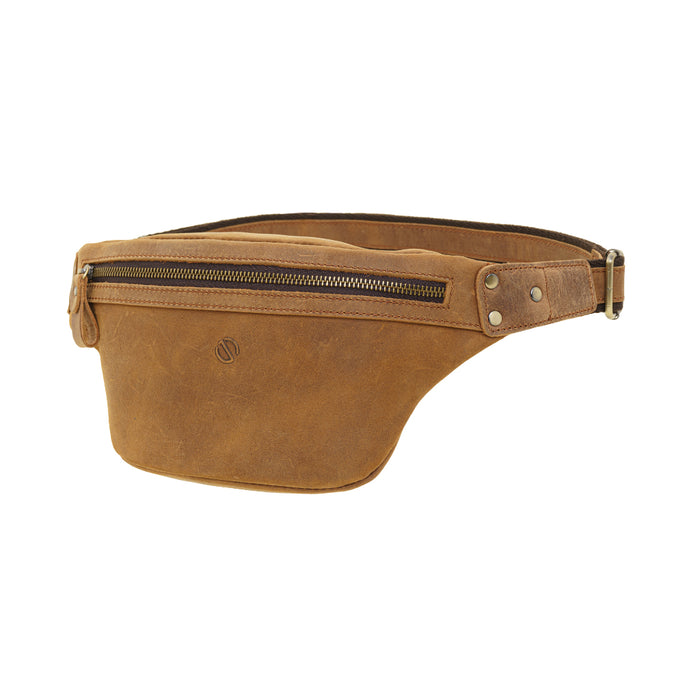 Jack Studio Full Grain Crazy Horse Leather Crossbody Chest Waist Bag - BAC 30834