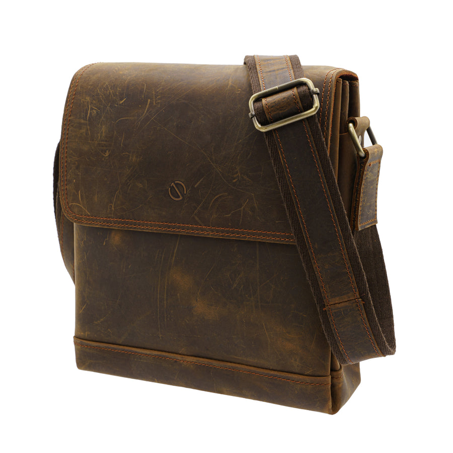 Jack Studio Full Grain Crazy Horse Leather Casual Sling Crossbody Bag For Men - BAC 30838