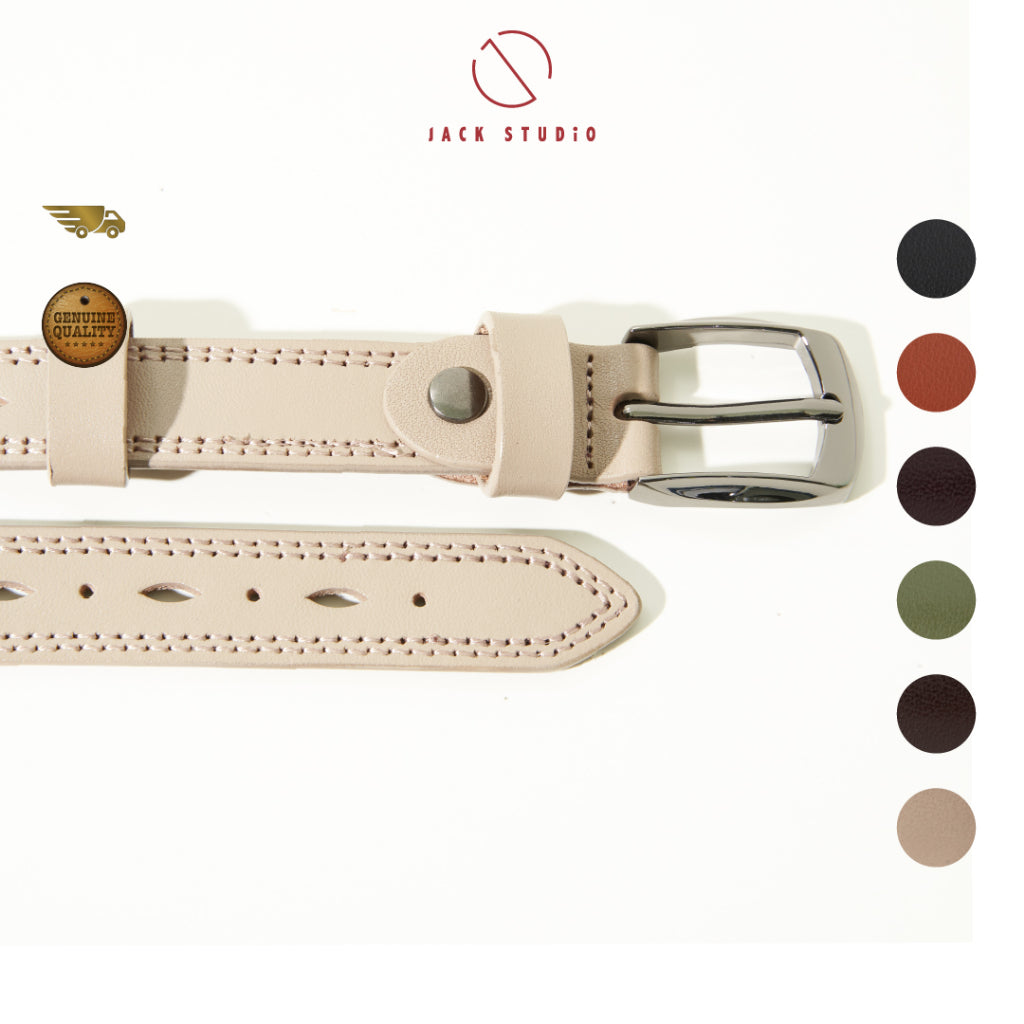 Jack Studio Women’s Leather Belt Ladies Skinny Belt Vintage Casual Thin Belt Waist Belt with Alloy Buckle - BL 2707 - Jack Studio Marketing Sdn Bhd