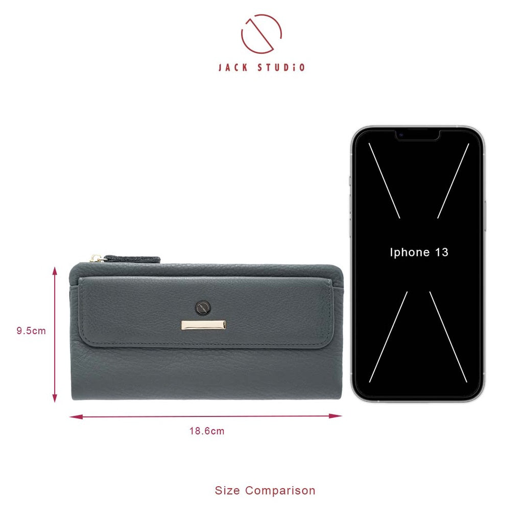 Jack Studio Belle Leather Bifold Zipper Long Women Wallet