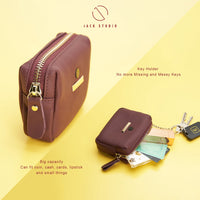 Jack Studio Wanda Genuine Leather Cute Ladies Coin Pouch Zip Wallet Purse Woman with Keyholder - JWB 21077 thumbnail