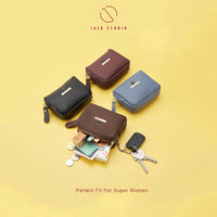 Jack Studio Wanda Genuine Leather Cute Ladies Coin Pouch Zip Wallet Purse Woman with Keyholder - JWB 21077 thumbnail
