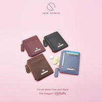 Jack Studio Natasha Genuine Leather Ladies Card Holder with Zip Credit Card Case Mini Wallet Purse Woman - JWB 21076 thumbnail
