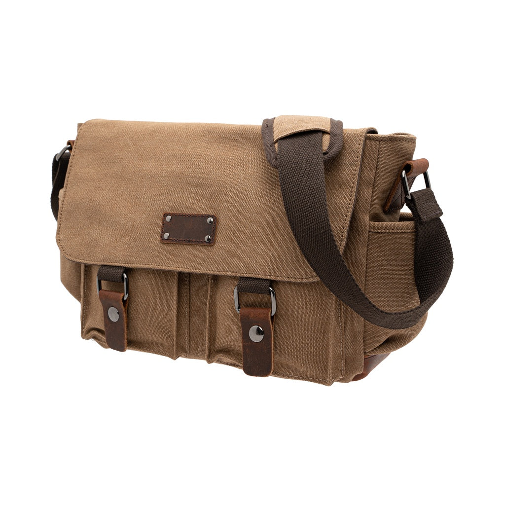 Jack Studio Medium Canvas Leather Crossbody Sling Messenger Bag