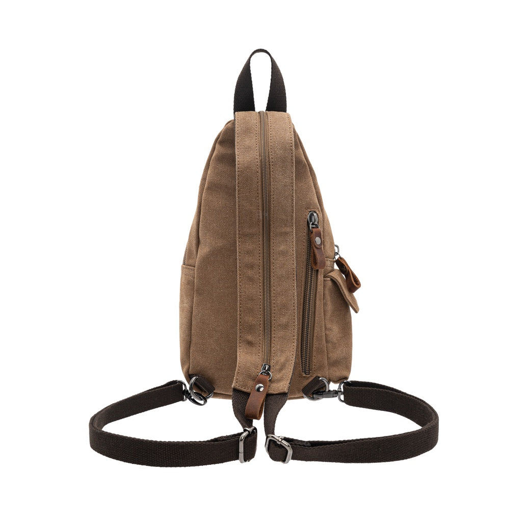 Jack Studio Canvas Leather Casual Backpack Crossbody Chest Bag