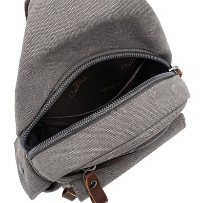Jack Studio Canvas Leather Casual Backpack Crossbody Chest Bag