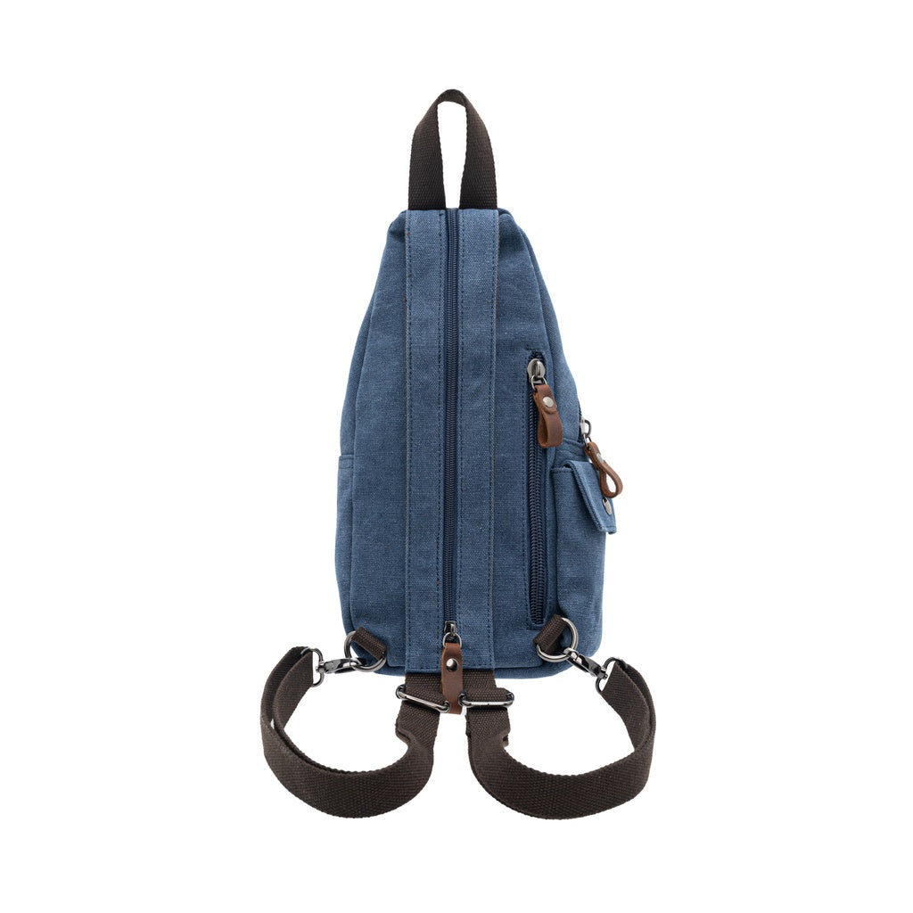 Jack Studio Canvas Leather Casual Backpack Crossbody Chest Bag