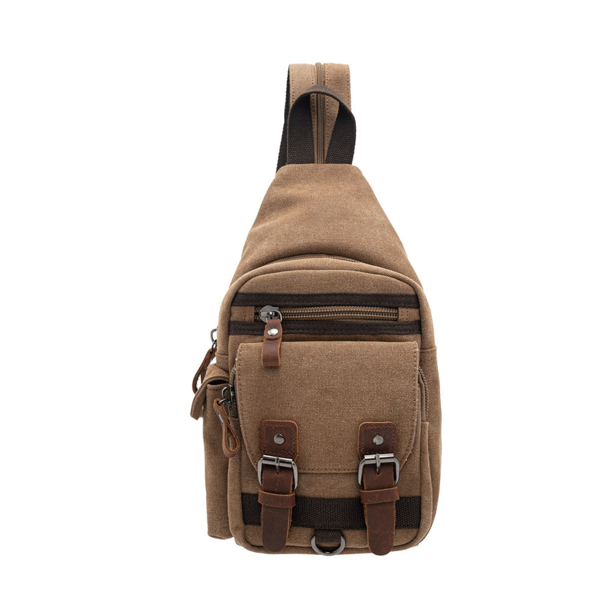 Jack Studio Canvas Leather Casual Backpack Crossbody Chest Bag - BAD 21228