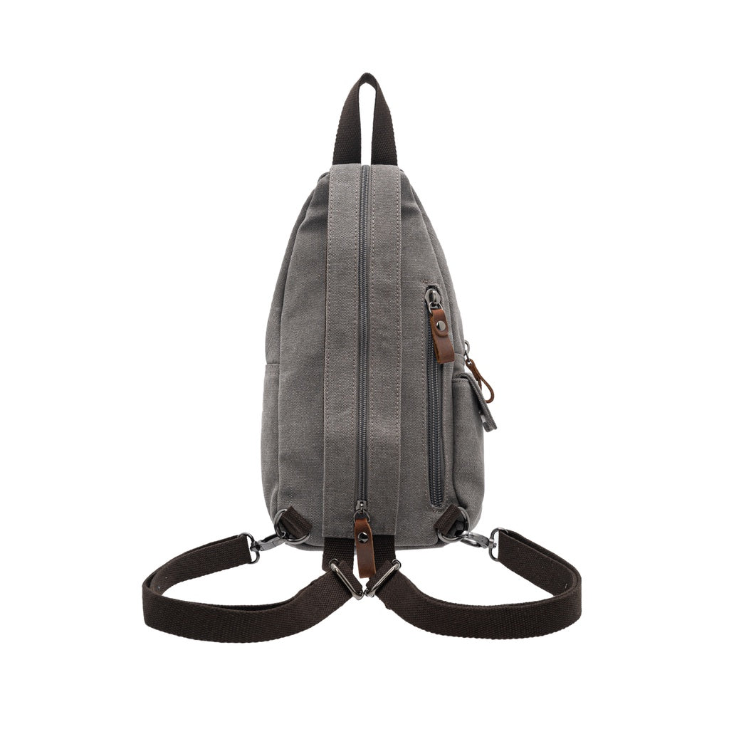 Jack Studio Canvas Leather Casual Backpack Crossbody Chest Bag