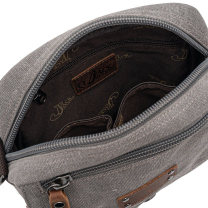Jack Studio Canvas Leather Small Vertical Crossbody Sling Bag
