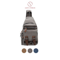 Jack Studio Canvas Leather Casual Backpack Crossbody Chest Bag - BAD 21228 thumbnail